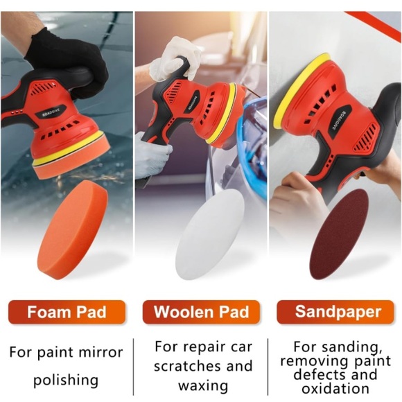 🆕 Cordless Sander Polisher color Red and Black - Picture 5 of 9